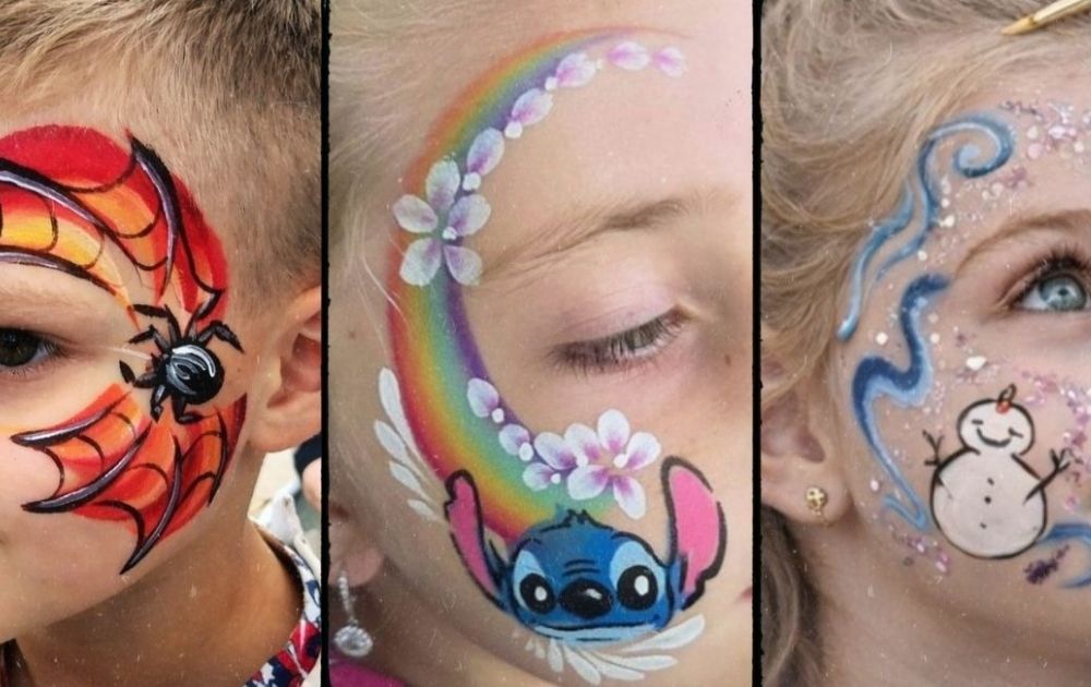 Maquillages enfants réalisés lors d'un événement de Noël