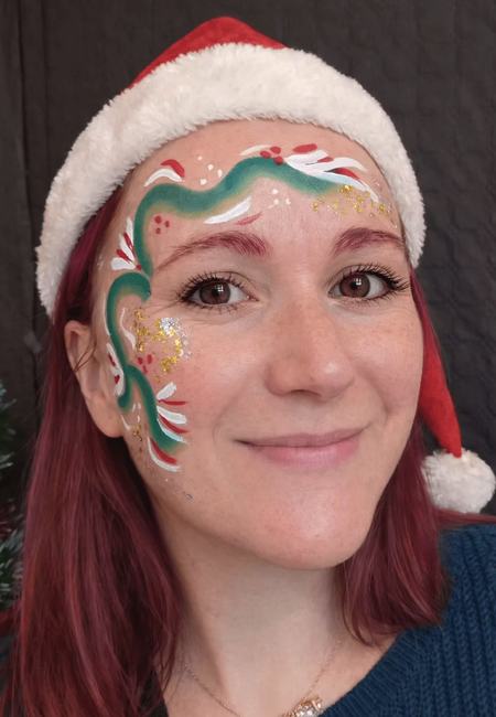 Maquillage enfant, motif sucre d'orge de Noël