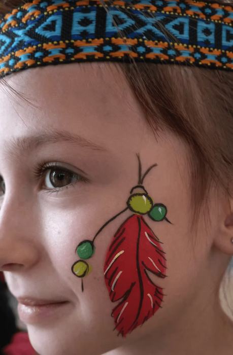 Maquillage enfant plume amérindienne